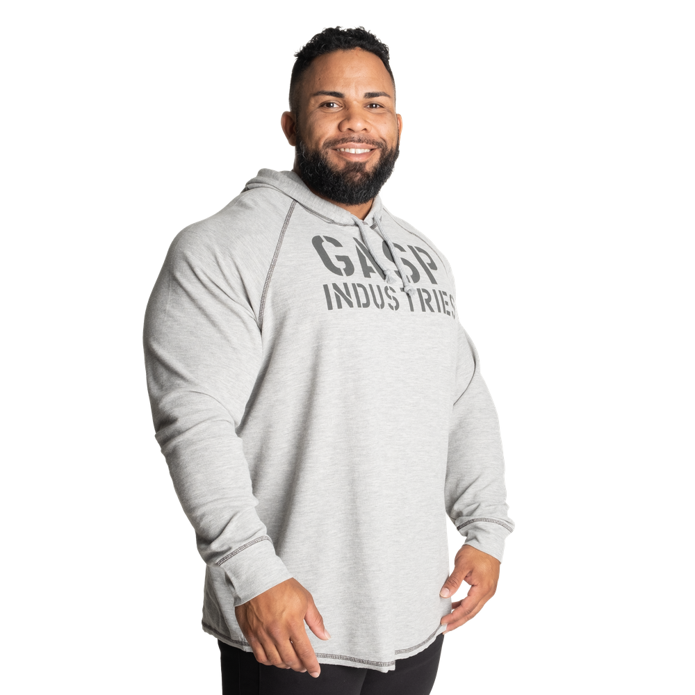 Gasp Longsleeve Thermal Hoodie Grey Melange