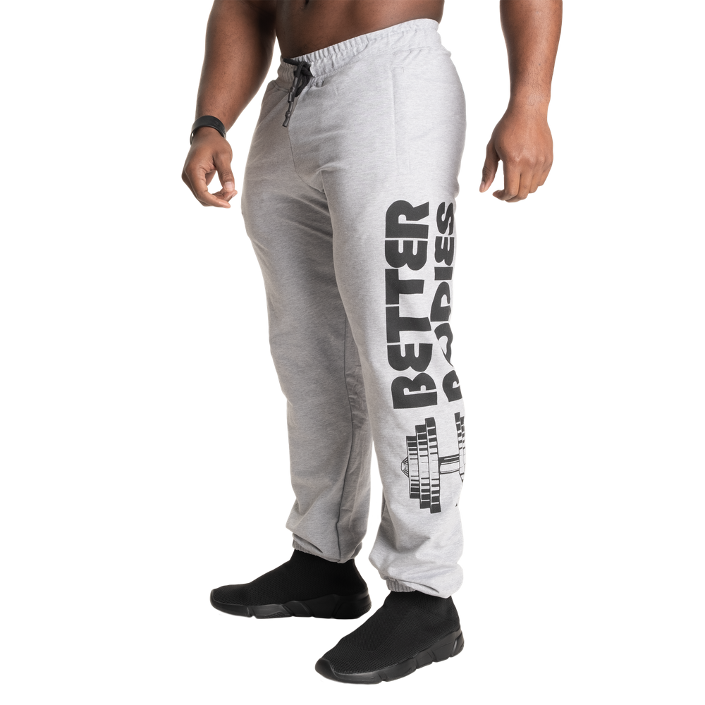 Better Bodies Stanton Sweatpants V2, Light Grey Melange Long length