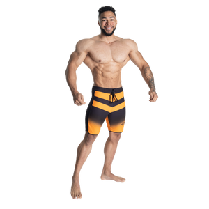 Better Bodies Tapered Board Shorts, Black/Yellow