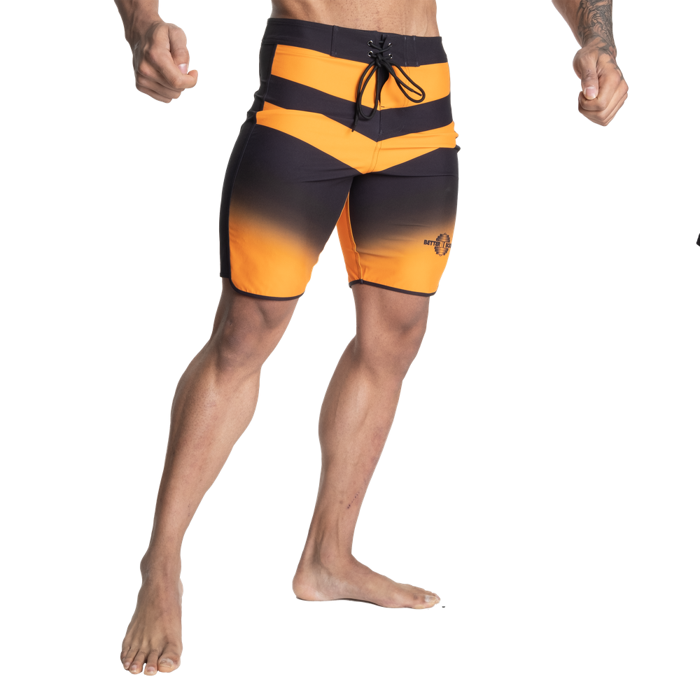 Better Bodies Tapered Board Shorts, Black/Yellow