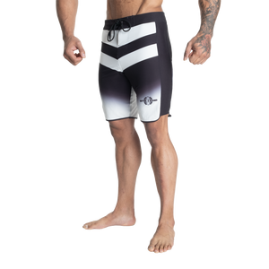 Better Bodies Tapered Board Shorts, Black/White