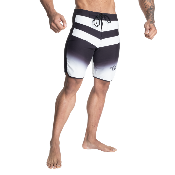 Better Bodies Tapered Board Shorts, Black/White