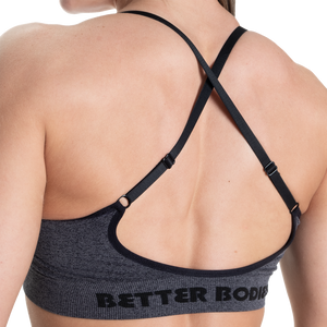 Better Bodies Curve Scrunch Bra, Black Melange