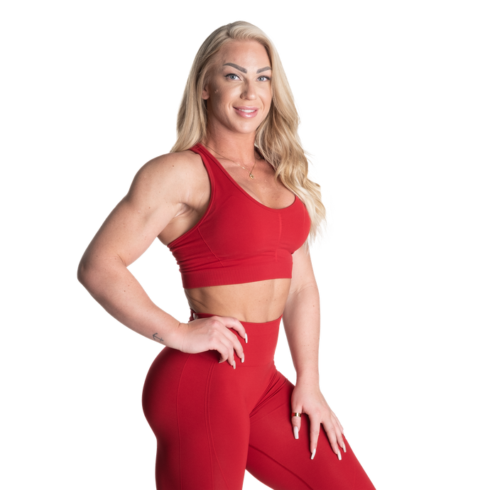 Better Bodies Scrunch Sports Bra, Chili Red