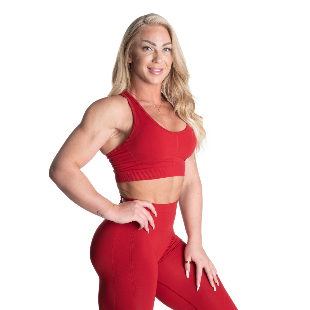 Better Bodies Scrunch Sports Bra, Chili Red