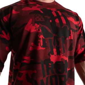 Gasp Thermal Skull Tee, Red Camo