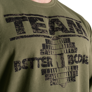 Better Bodies Team Iron Thermal Tee,Washed Green