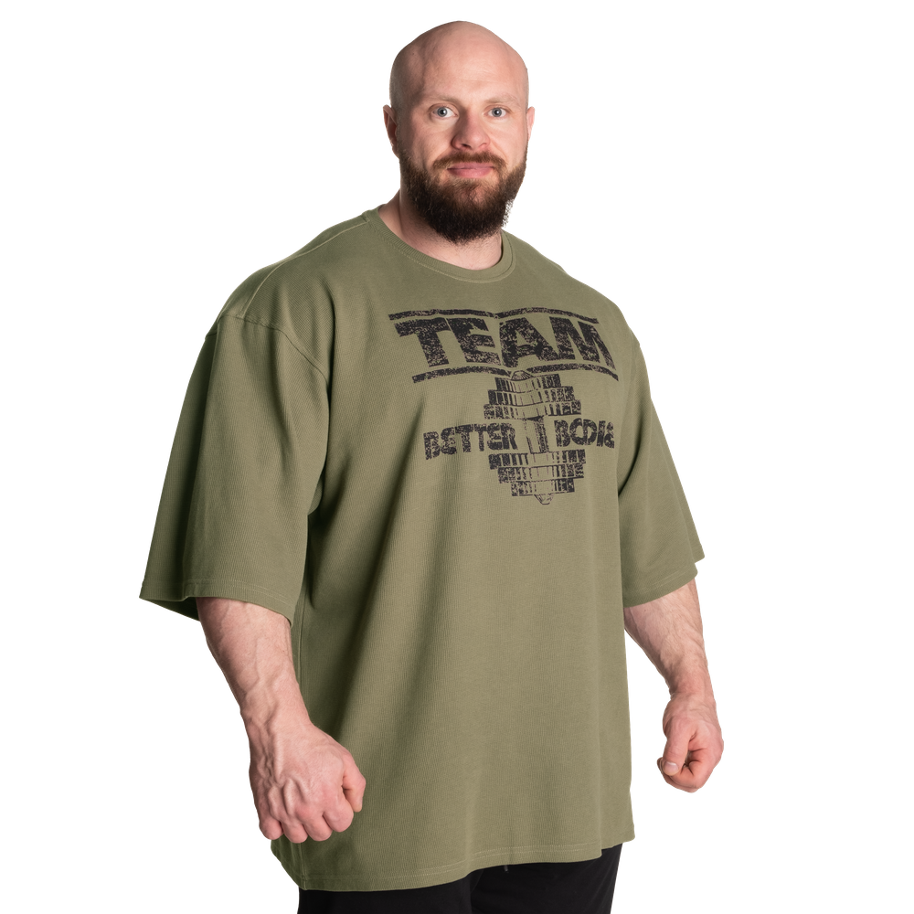 Better Bodies Team Iron Thermal Tee,Washed Green