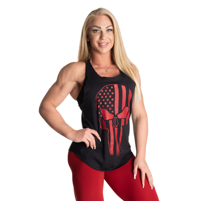 Better Bodies Skull Bowery Tank, Black/Red