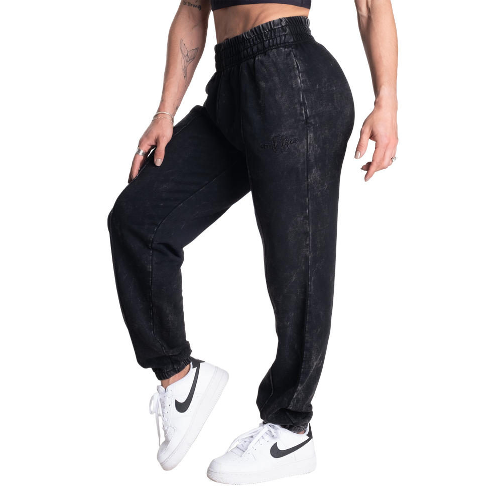 Better Bodies Acid Washed Sweatpants, Acid washed black