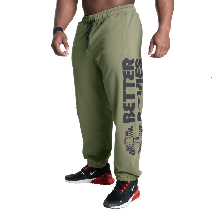 Better Bodies Stanton Sweatpants V2, Washed Green Long length