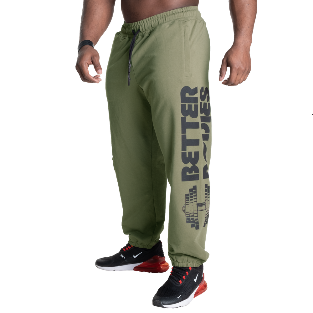 Better Bodies Stanton Sweatpants V2, Washed Green Long length