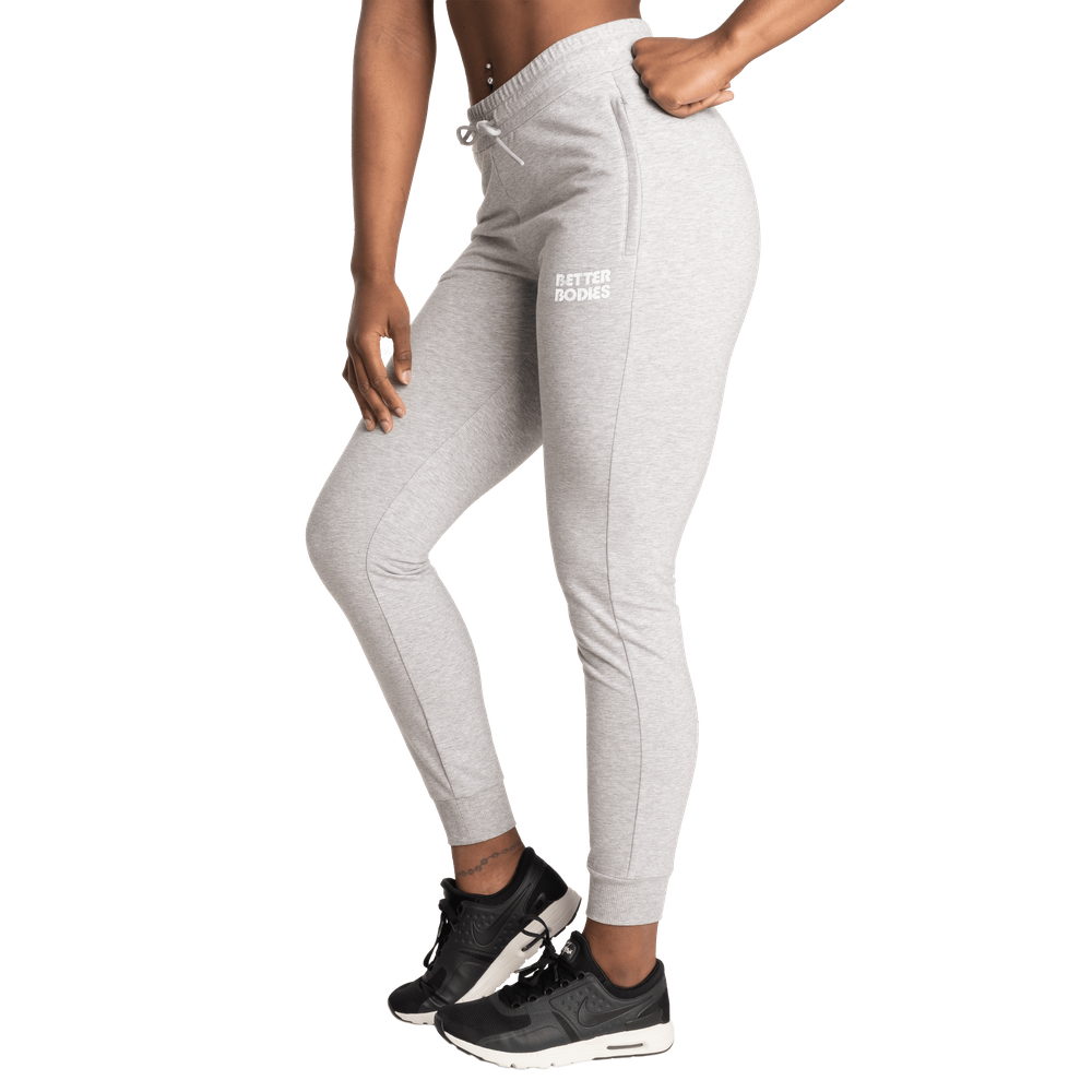 Better Bodies Empire Soft Joggers, Light Grey Melange