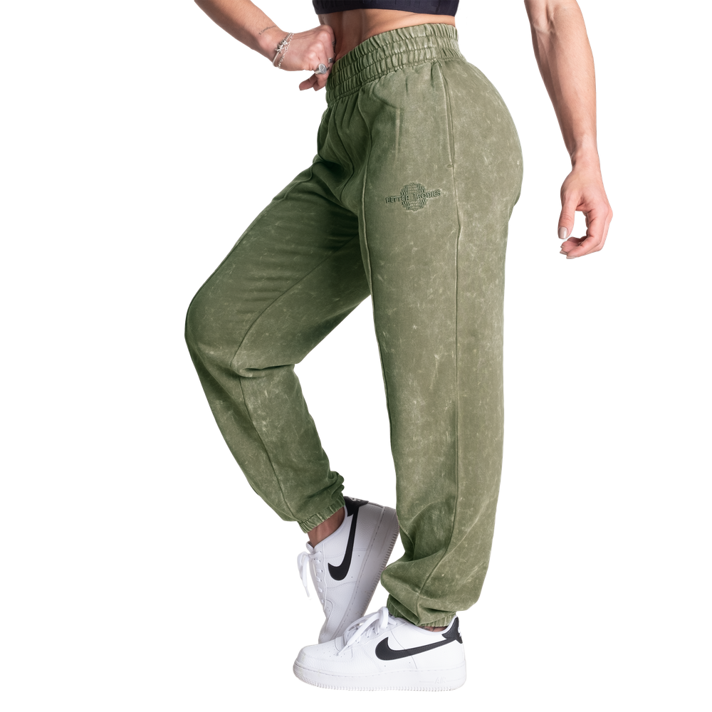 Better Bodies Acid Washed Sweatpants, Acid washed green