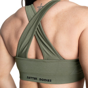 Better Bodies Scrunch Sports Bra, Washed Green