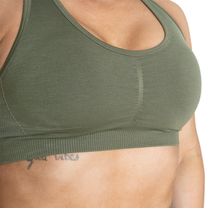 Better Bodies Scrunch Sports Bra, Washed Green