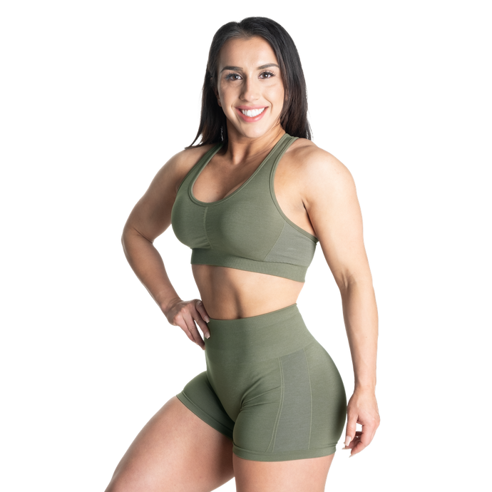 Better Bodies Scrunch Sports Bra, Washed Green