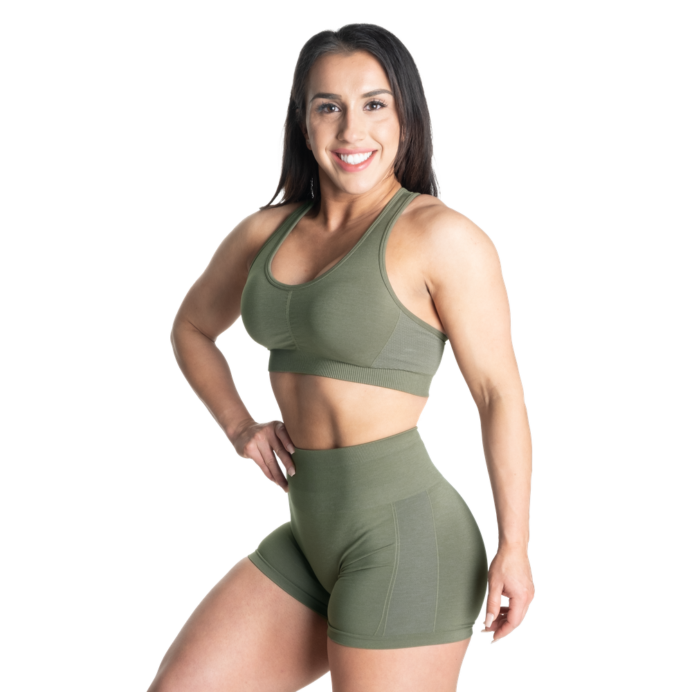 Better Bodies Scrunch Sports Bra, Washed Green