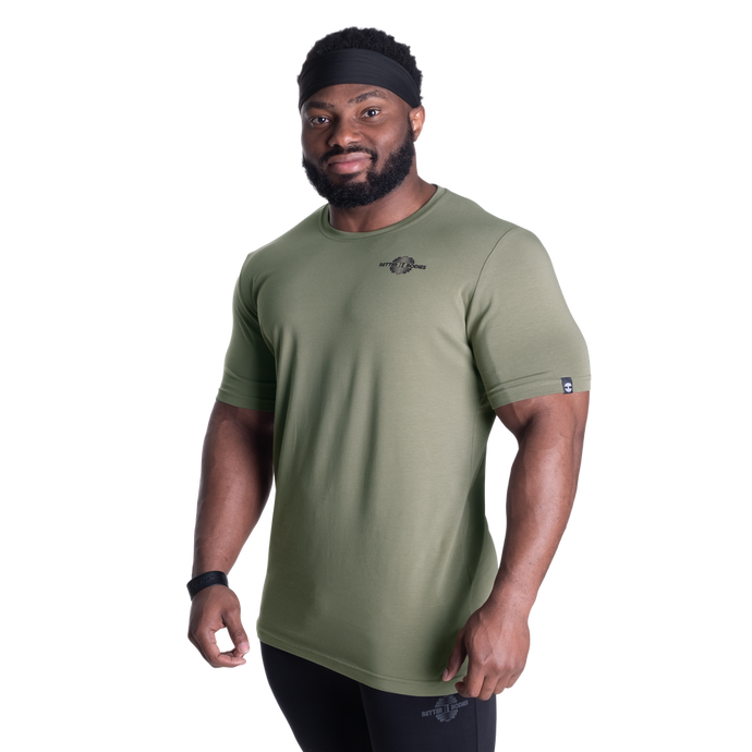 Better Bodies Essential Tapered Tee, Washed Green