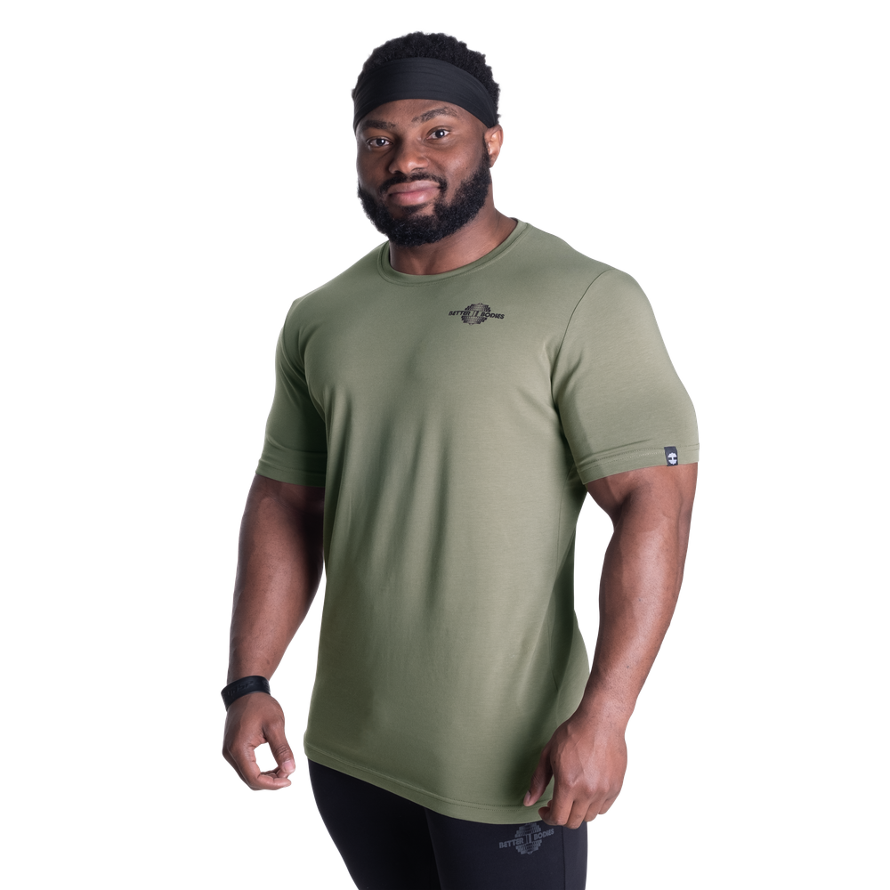 Better Bodies Essential Tapered Tee, Washed Green