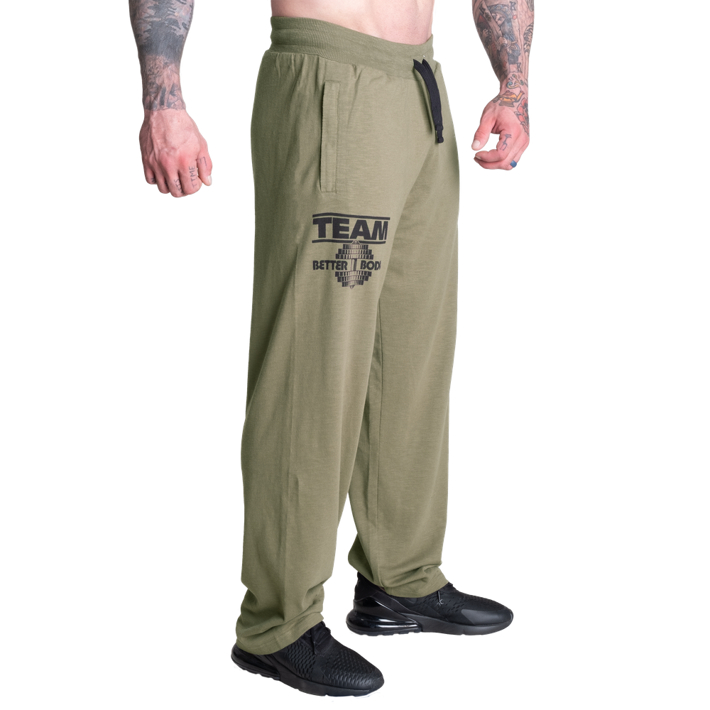 Better Bodies Sweatpants, Washed Green Regural Length