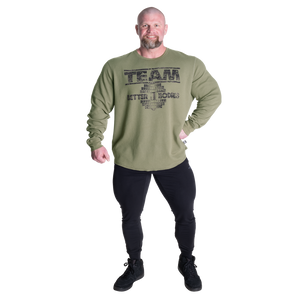 Better Bodies Thermal Team Sweater, Washed Green