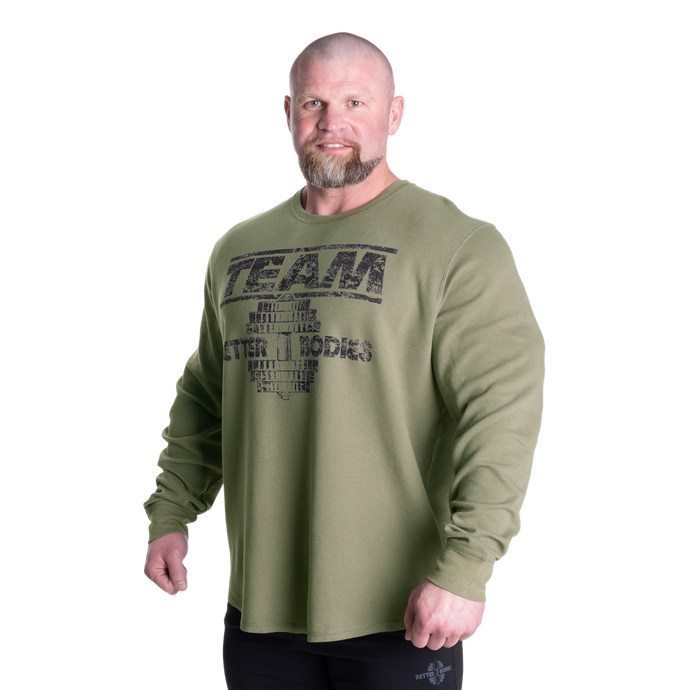 Better Bodies Thermal Team Sweater, Washed Green