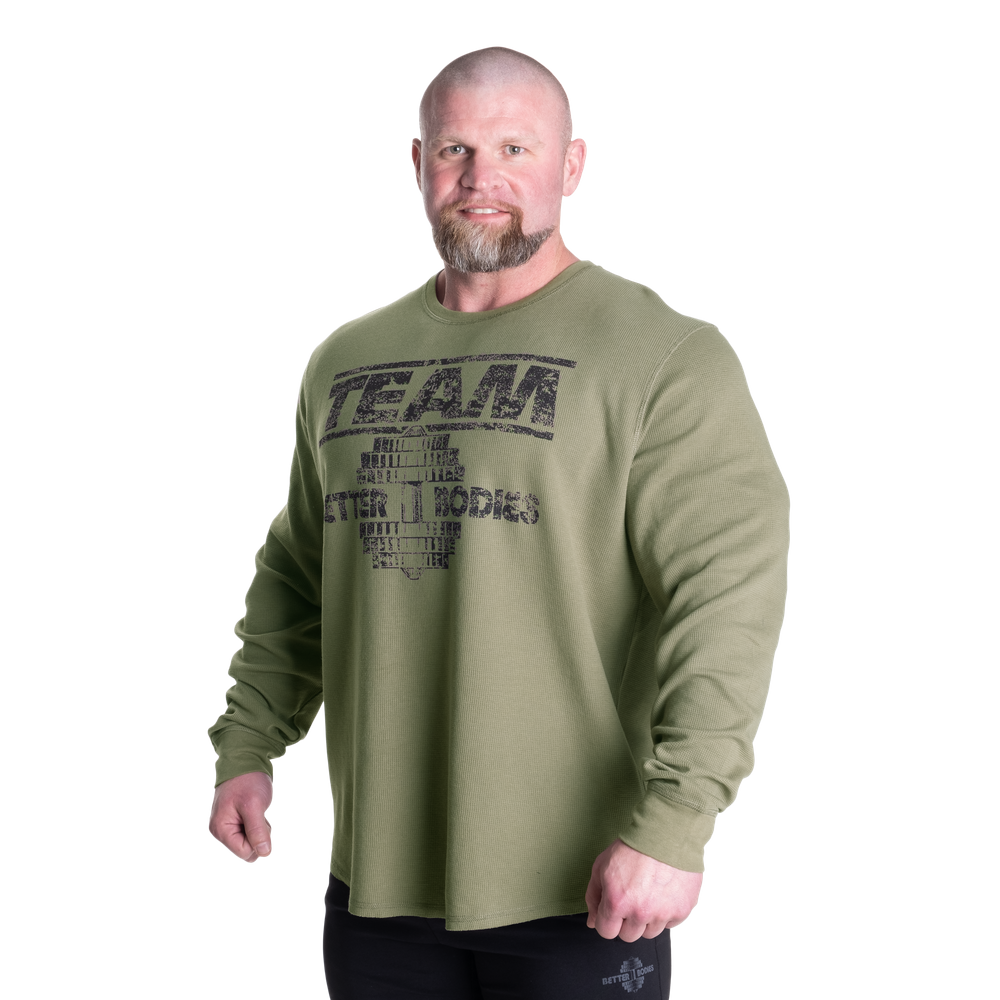 Better Bodies Thermal Team Sweater, Washed Green