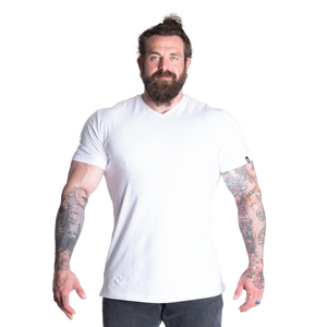 Better Bodies Standard Tee, V-Neck Tapered Tee, White