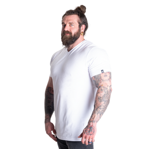 Better Bodies Standard Tee, V-Neck Tapered Tee, White