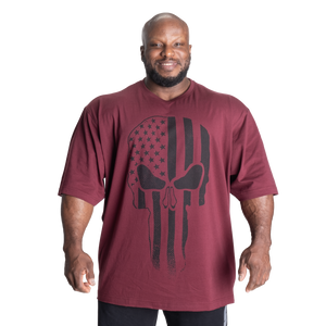 Better Bodies Skull Union Iron Tee, Maroon