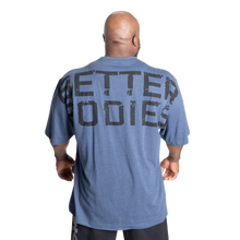 Better Bodies Skull Union Iron Tee, Sky Blue Melange