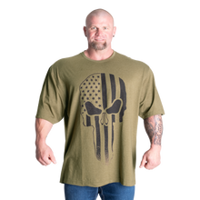 Gasp Skull Division Iron Tee, Army Green Melange