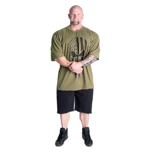 Gasp Skull Division Iron Tee, Army Green Melange