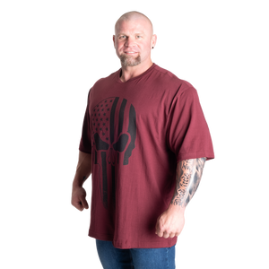 Gasp Skull Division Iron Tee, Maroon