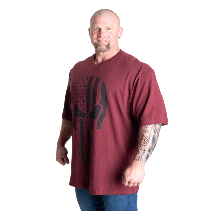 Gasp Skull Division Iron Tee, Maroon