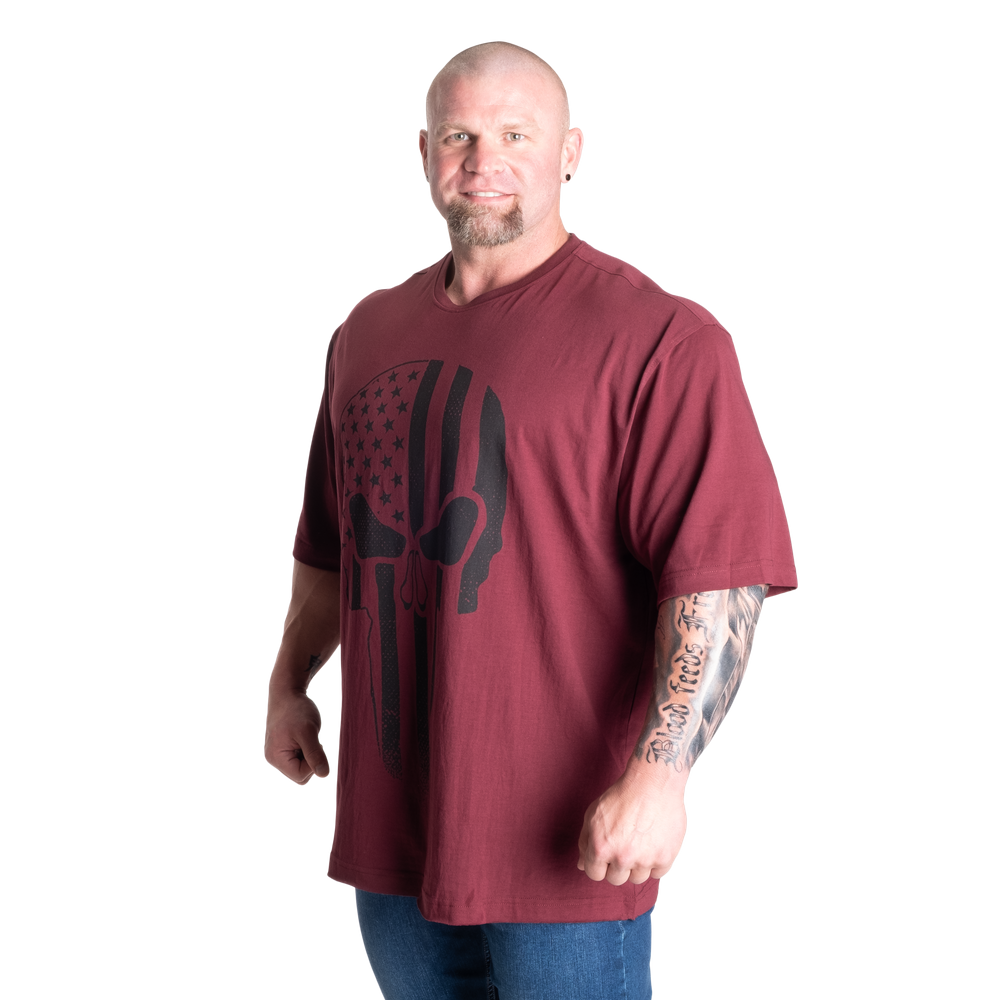 Gasp Skull Division Iron Tee, Maroon