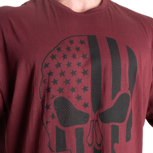 Gasp Skull Division Iron Tee, Maroon