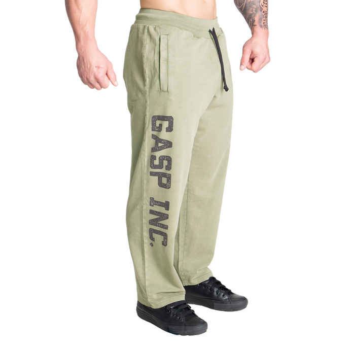 Gasp Acid Logo Sweatpant, Acid washed green Long Length