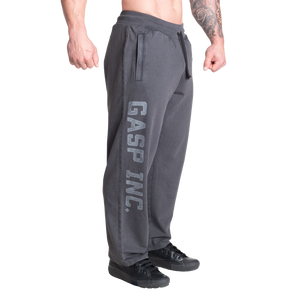 Gasp Acid Logo Sweatpant, Acid washed Black Regural Length