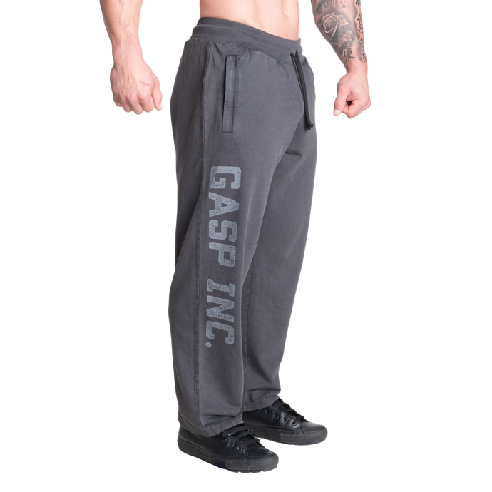 Gasp Acid Logo Sweatpant, Acid washed Black Regural Length