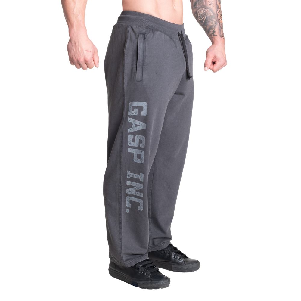 Gasp Acid Logo Sweatpant, Acid washed Black Regural Length