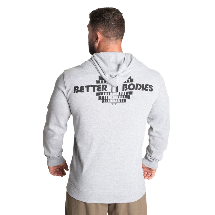 Better Bodies Light Zip Hoodie, Light Grey Melange