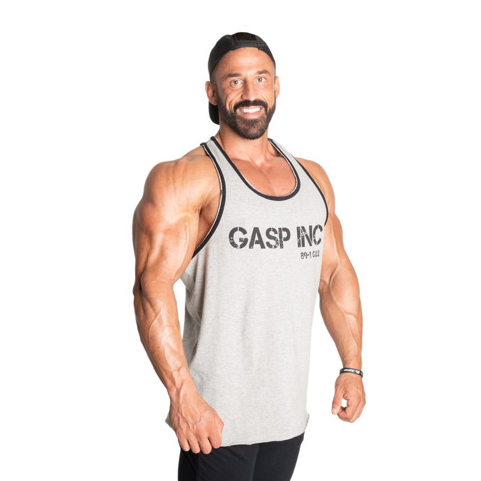 Gasp Division jersey tank, Greymelange/Black