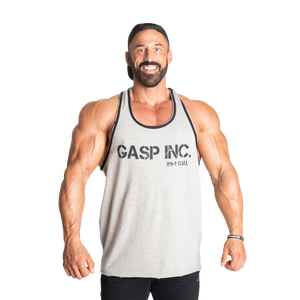 Gasp Division jersey tank, Greymelange/Black