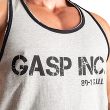 Gasp Division jersey tank, Greymelange/Black