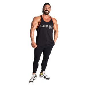 Gasp Division jersey tank, Black/Flame