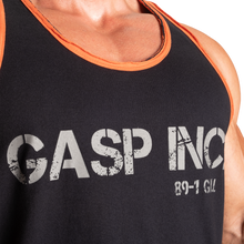 Gasp Division jersey tank, Black/Flame