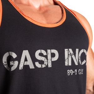 Gasp Division jersey tank, Black/Flame