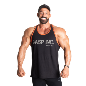 Gasp Division jersey tank, Black/Flame